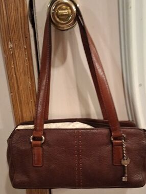 Classic Brown Leather Shoulder Bag